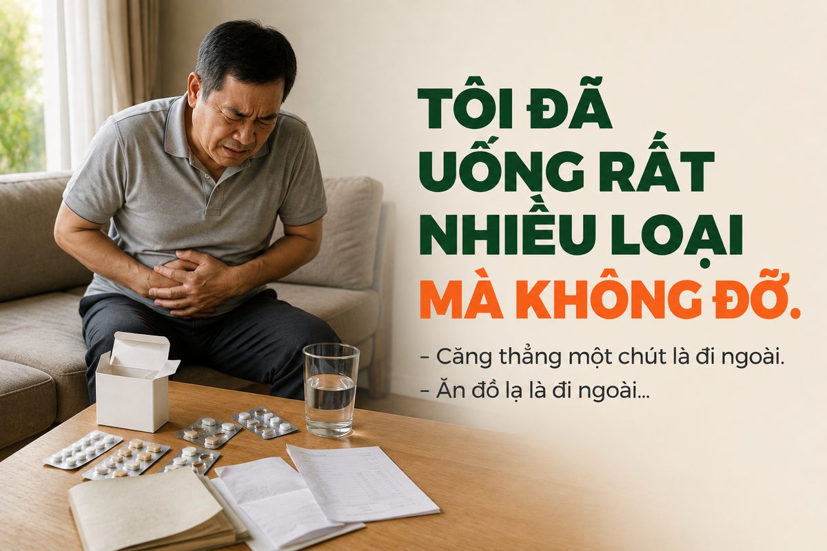 Tôi đã uống rất nhiều loại mà không đỡ — căng thẳng một chút là đi ngoài, ăn đồ lạ là đi ngoài